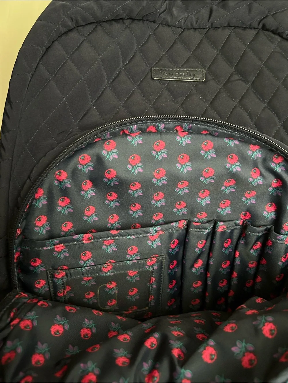 Vera Bradley Quilted Black Backpack
